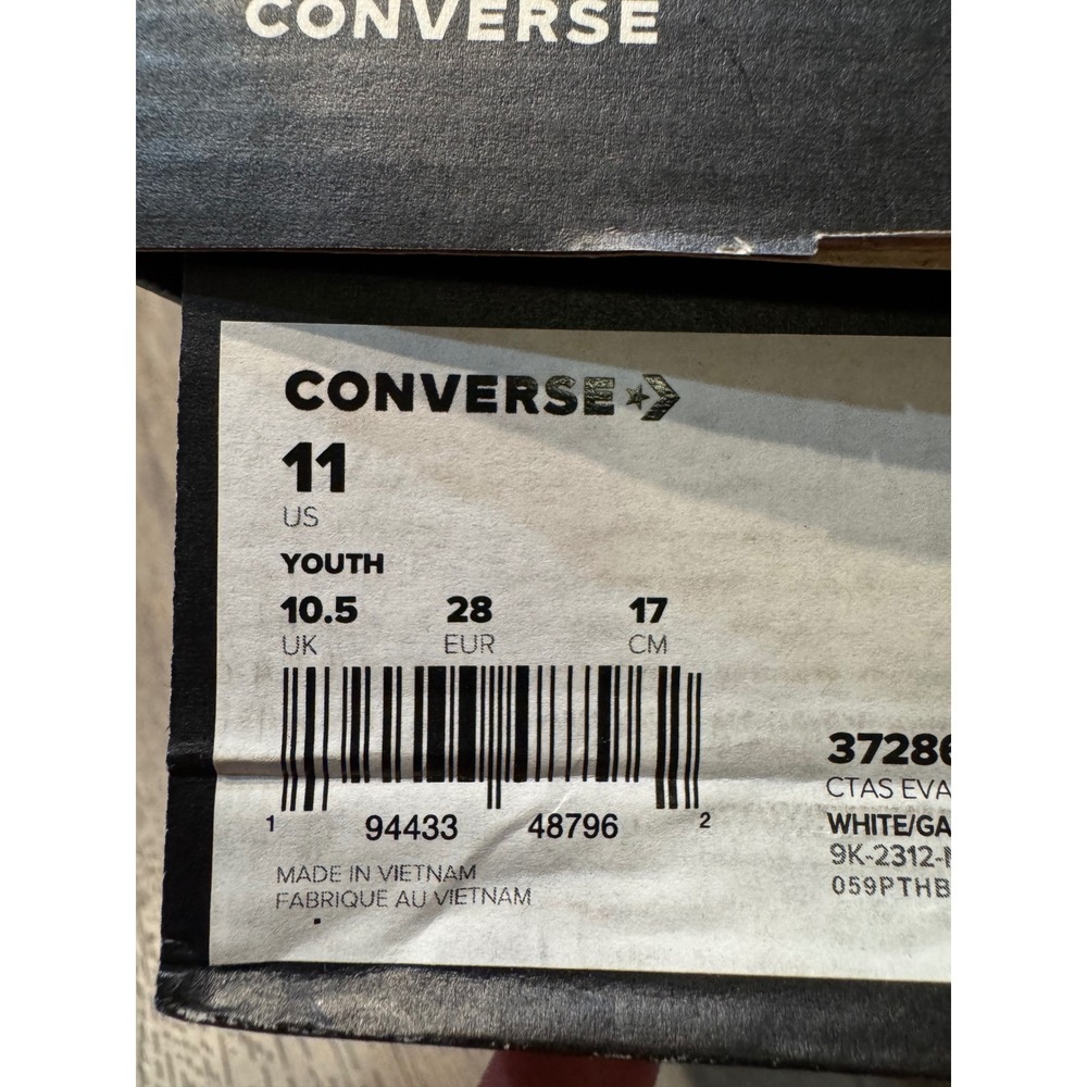 Converse Chuck Taylor All Star Eva Lift Platform White Youth 11 New - Picture 3 of 8